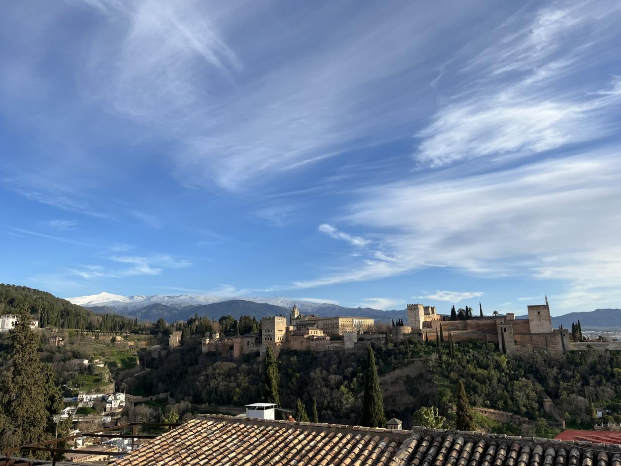 Granada against the backdrop of the Sierra Nevada Mountains