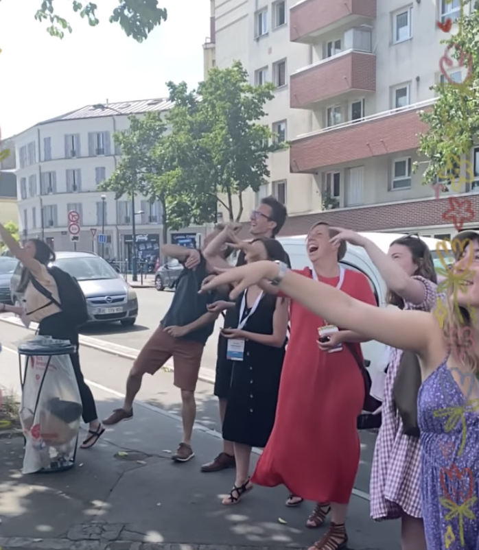 2022 City Festival participants doing some guerrila gardening in Pantin