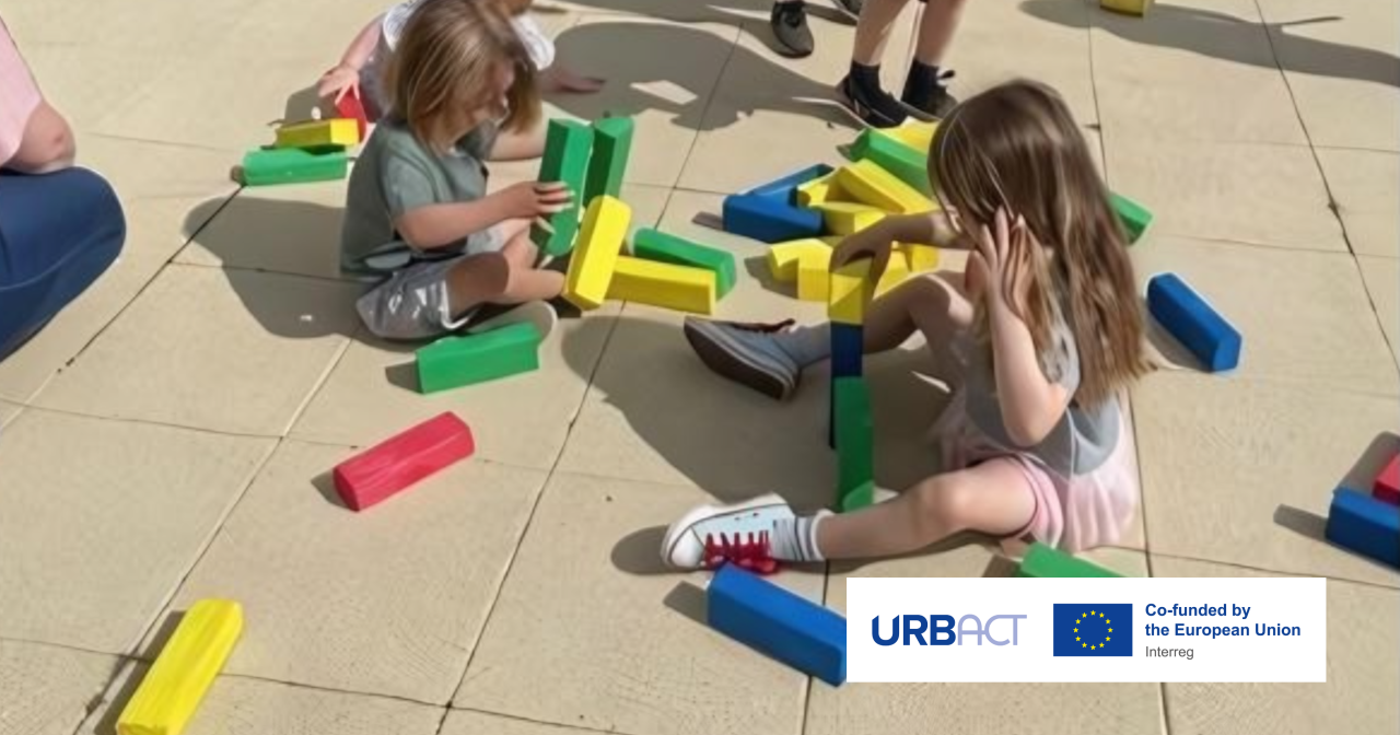 Children playing in an activity of the Playful Paradigm initiative.