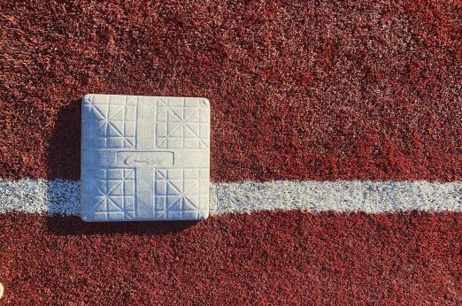 the baseline of a baseball field