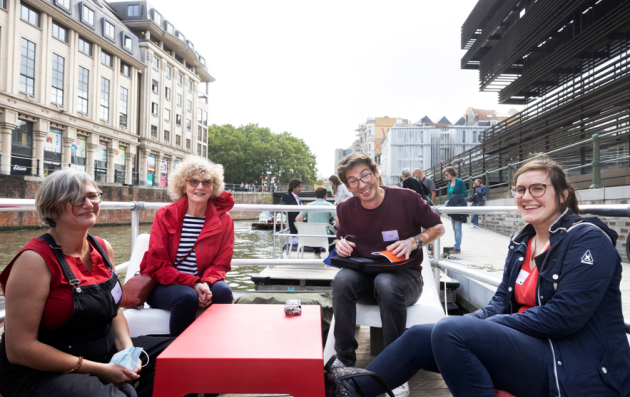 People on a boat in Ghent 