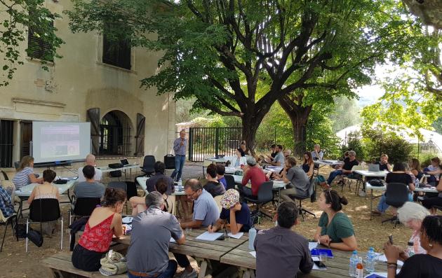 Workshop taking place in a natural setting