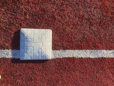 the baseline of a baseball field