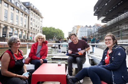 People on a boat in Ghent 