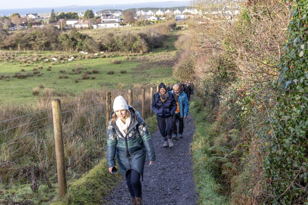 Network partners hike the Knocknarea rock formation